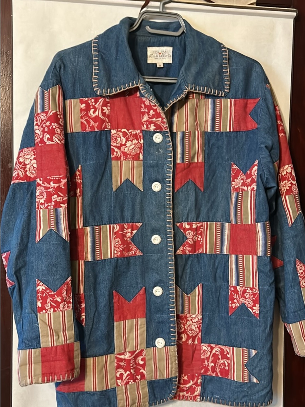 Vintage Susan Bristol Patchwork Quilted Jacket, S fit L